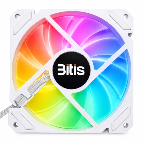 쿨링팬 RGB LED 120mm 컴퓨터 케이스쿨러 팬, ES120RAWO 화이트, 1개, 화이트
