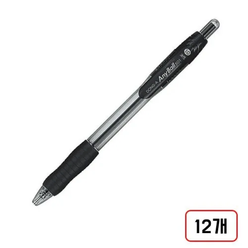 동아)애니볼펜, 1세트, (흑색/1.0mm/MN2119710) 12개입