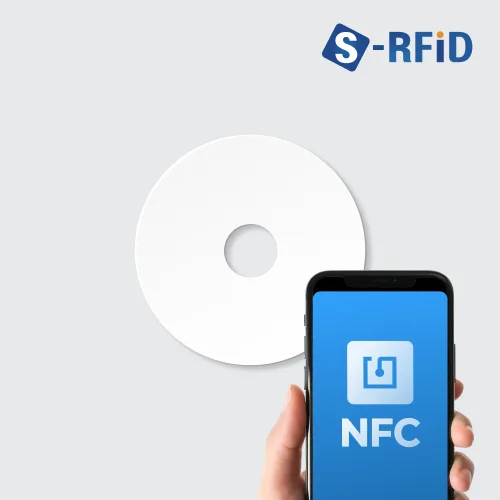 NFC 원형 PVC 태그 칩 25mm Ntag215 초미니 CD 태그, 1개, 화이트