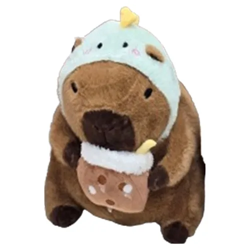 카피바라 봉제인형, 30cm, 초록모자버블티, 1개