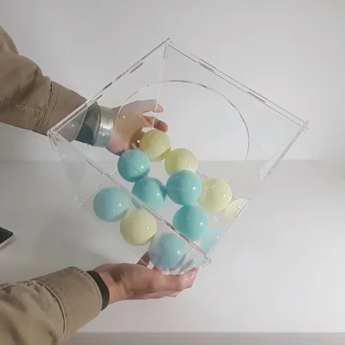 피앤씨 아크릴 응모함 240x240x240, 1개, 투명