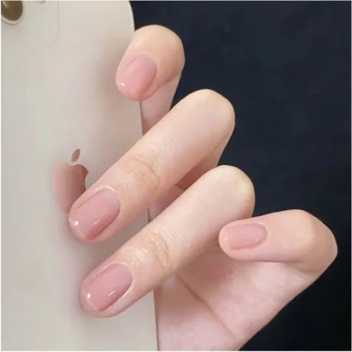 해피유통 여성 투명 글로시 프렌치 붙이는 네일 자연스러운 심플 네일