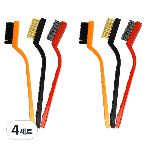 월드크린 와이어 브러쉬 3종 세트, 혼합색상, 4세트