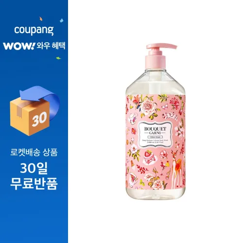 부케가르니 딥 퍼퓸 볼륨 바디워시 화이트머스크, 1L, 1개