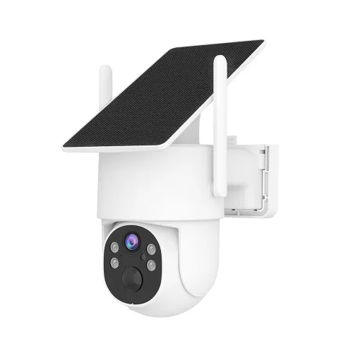 2K 4MP 현관 무선 CCTV 실외용 PTZ 배터리 카메라 태양광 충전 패널, 1개, IPC-HS04-White
