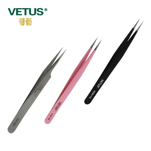 VETUS 비투스 핀셋 속눈썹 연장 네일아트 다용도 족집게 14종 시리즈, 1개, 실버 6A-SA