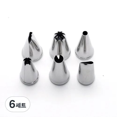 케익 데코레이션용 모양 깍지 세트, 단일 색상, 6세트