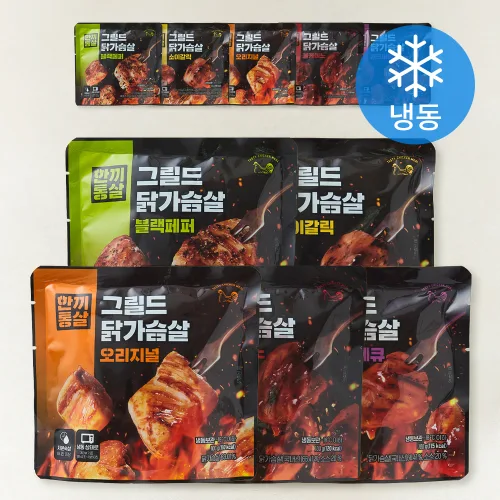 한끼통살 그릴드 닭가슴살 5종 x 2p 세트 (냉동), 100g, 1개입, 10개