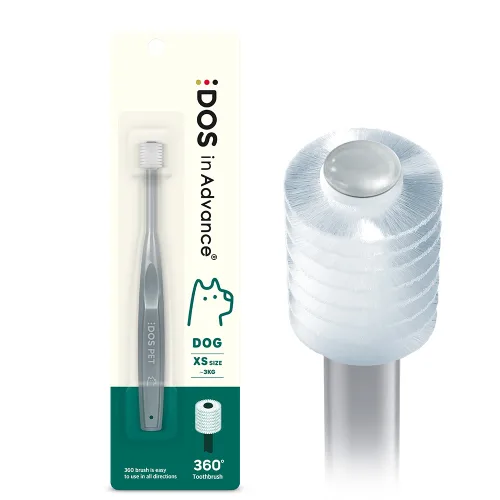DOS 인어드밴스 360 초소형견 칫솔 XS, 그레이, 1개, 10g