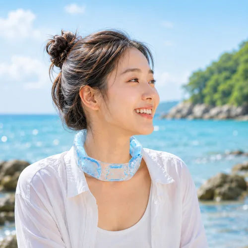 준랩 아이스 넥쿨러 쿨링 넥밴드 여름 냉각 목걸이, 1개, 아쿠아블루