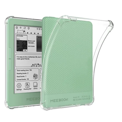 미북 Meebook E6 6인치 이북리더기 투명 소프트 TPU 케이스 에어백 내장 충격방지 뒷면 커버