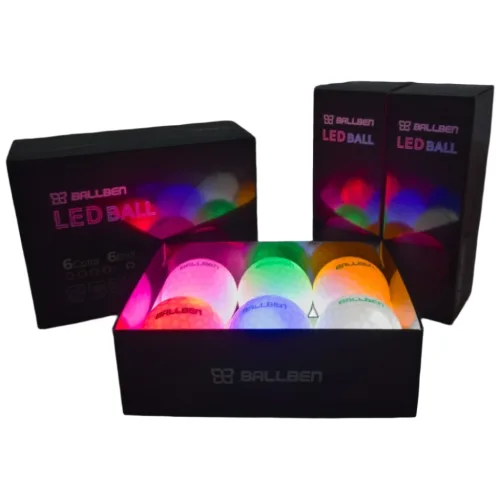 볼벤 야간골프 LED 골프공 6개 세트, 레인보우6개세트