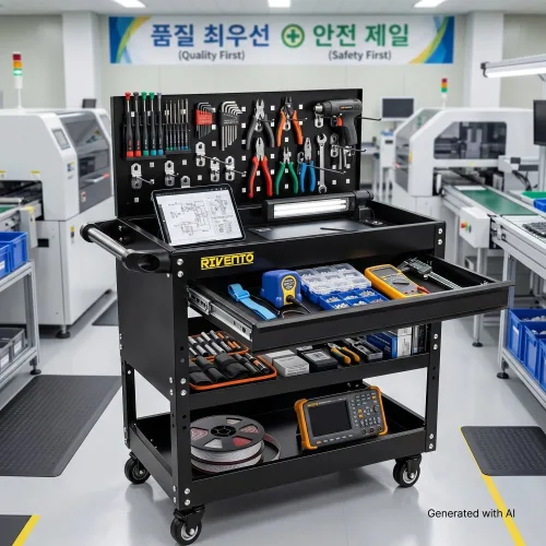 MTB-765PRO-A1 서랍형 이동식 공구함 3단 정리함 철제 보관함 카트 박스 다이 수납, 1개