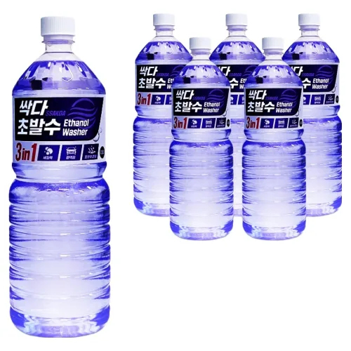 필터포유 싹다 3 in 1 초 발수 코팅 에탄올 워셔액, 1.8L, 6개