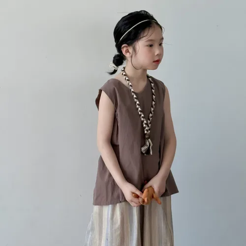 베이비맥스 A라인 셔링 민소매 블라우스 R14005