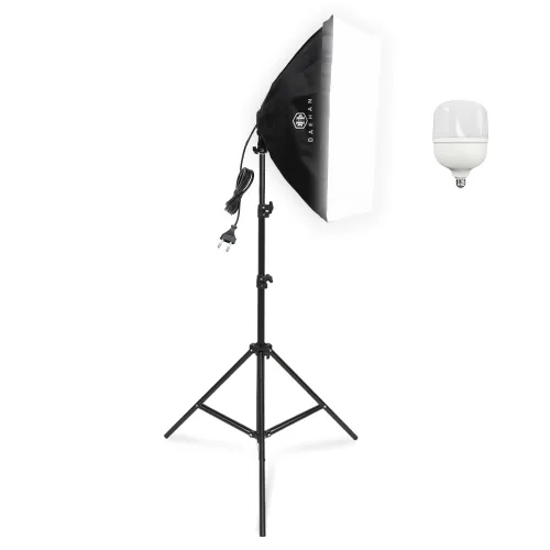 대한 촬영장비 원터치 소프트박스 50 x 70 cm + 조명 삼각대 + E26소켓 50W 전구 세트, 1개, DH-5070(소프트박스), 삼각대( ST-7020)
