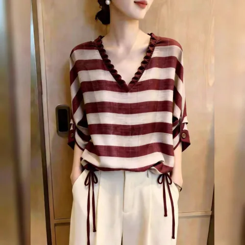 2026 신상 스트라이프 블라우스 여름 캐주얼 예쁜 트렌디 유니크 데일리 룩
