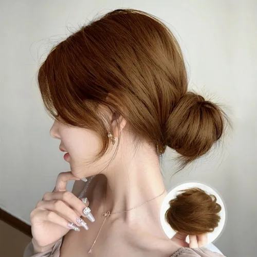 패션파트너 똥머리 밴드 부분 가발 로우번 하이번 당고 올림 머리끈