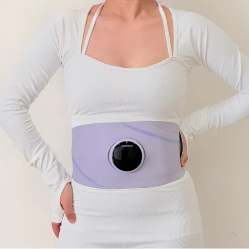 Yzontro EMS 슬림벨트 에르고바디 무선 복부 온열 마사지기 남녀 공용 연장밴드 증정, 보라색, S900Pro