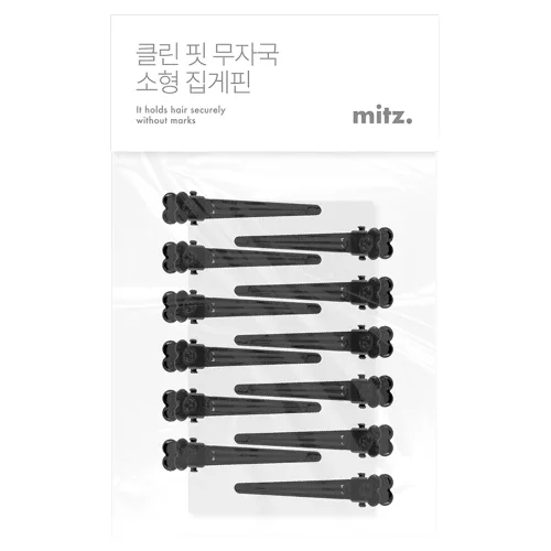 밋즈 미용실 자국 없는 헤어 집게핀 소형 12p, 1개, 블랙