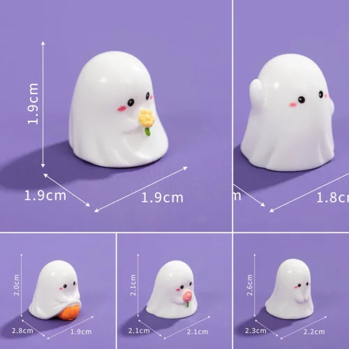 10/20/50PCS 할로윈 빛나는 미니 수지 유령 작은 인형 어둠 속에서 빛나는 축제 파티 장식 빛나는 미니어처