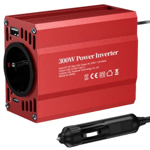 차량용 300W 인버터 휴대용 캠핑 전원 KC인증 USB C타입 지원, 1개