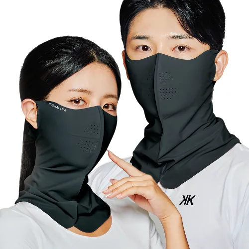 노멀라이프 자외선 차단 스포츠 쿨링 골프 마스크, 프리미엄 블랙, S, 2개