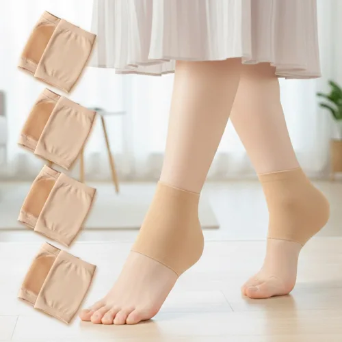 반디루 고탄력 보습양말 뒤꿈치 각질 패드, 스킨 4세트