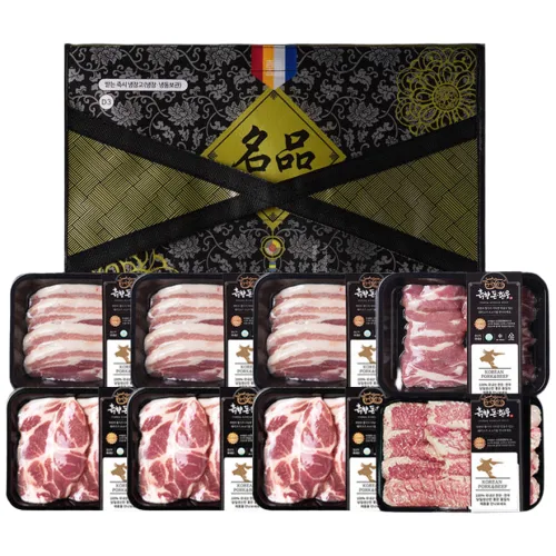 한돈선물세트 6호 냉장 삼겹살+목살+항정살+가브리살 3.8kg 고기선물세트 흙향돈한우, 1세트