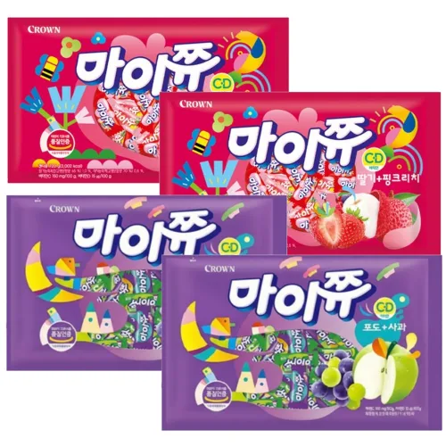 마이쮸 대용량 사탕 카라멜 포도사과 딸기복숭아 각 2봉 720g