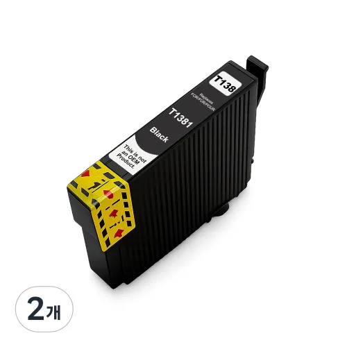 엡손 T138 T1381-4 (세트판매) 호환잉크 TX230/TX235/TX420W/TX430W/TX435W/TX325F/T138170, 검정, 2개