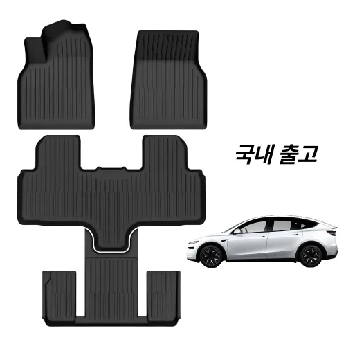 테슬라 모델YL TPE 입체 올웨더 카매트 올뉴핏 국내발송, 블랙, 모델YL