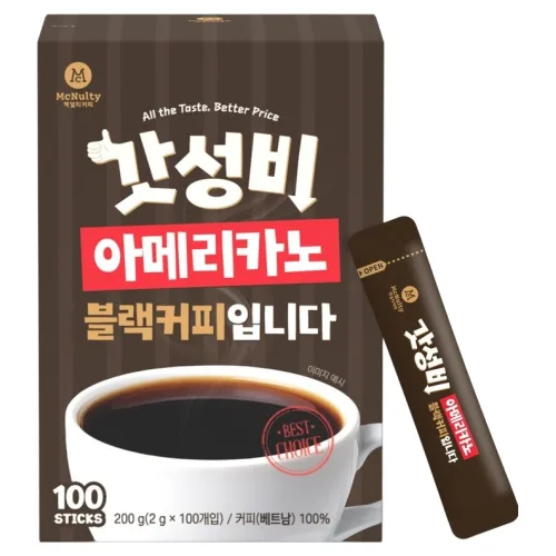 맥널티커피 갓성비 아메리카노 블랙커피, 1개, 100개입, 2g