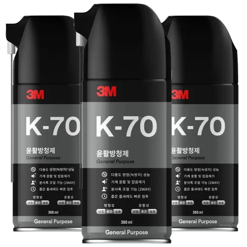 3M 프리미엄 윤활방청제 K-70+ 230G 녹방지 기계윤활 습기 잡음 기름때 제거 금속보호, 4개