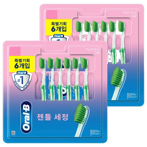 오랄비 고탄력 초미세모 그린티 랜덤색상, 6개입, 2개