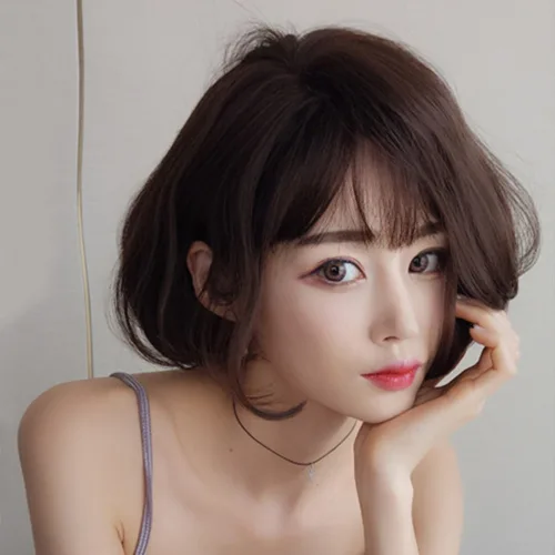 하이유니 이사벨 보브컷 단발 가발 27cm, 다크브라운 - 통가발+거치대+헤어망, 1개