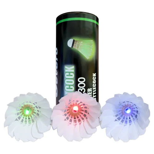 세베로 LED 야광 깃털 셔틀콕 SFL300, 혼합색상, 1개, 3개입