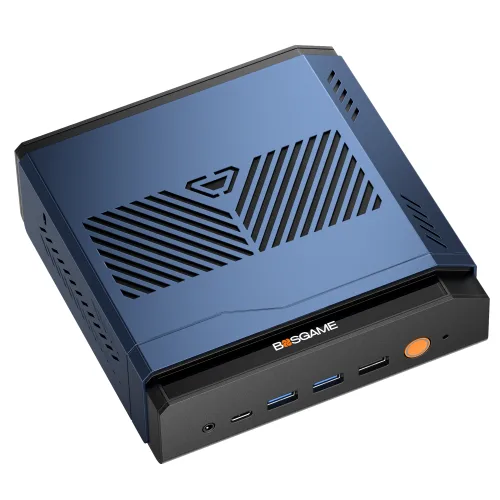 BOSGAME AI 미니PC Core Ultra X7 358H LPDDR5 PCIe 4.0 SSD OCulink 미니 PC, WiFi7, BT5.4,듀얼 LAN, VTI-490, WIN11 Pro, 1TB, 64GB, 푸른 색