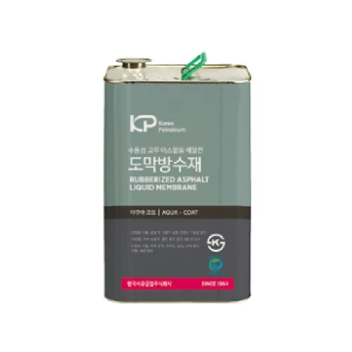 한국석유공업 아쿠아코트 수용성 고무 아스팔트 도막 방수재 17kg 욕실 베란다 콘크리트, 1개