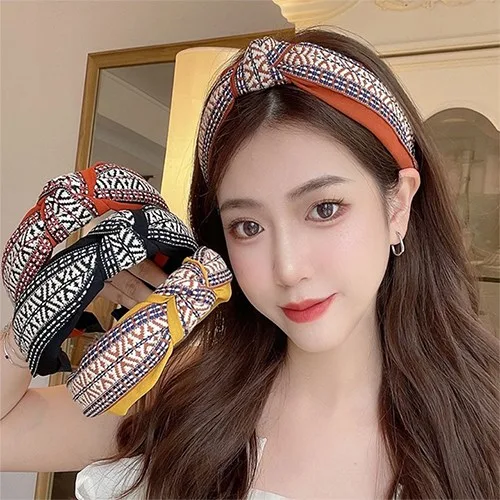 마이론랜드 자수 꼬임 반다나 헤어밴드 머리띠
