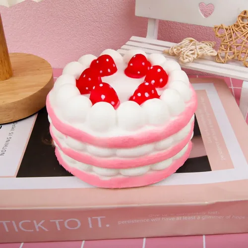 Squishy 점보 시뮬레이션 딸기 생일 케이크 PU 천천히 상승 재미 치유 장난감 어린이를위한 스트레스 완화