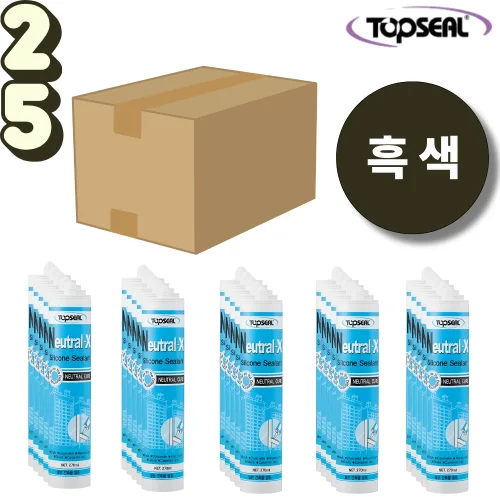 탑씰 Neutral-X 일반용 흑색 실리콘 실란트 270ml 노즐포함, 25개