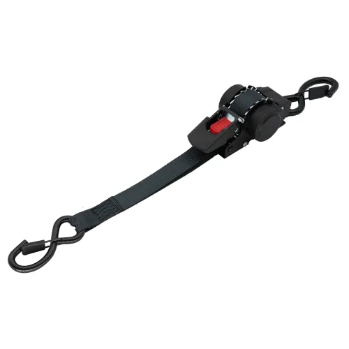 25mm 화물차 깔깔이바 자동회수 원터치 라쳇바 다목적 화물고정벨트 소형트럭용, 1개, 블랙