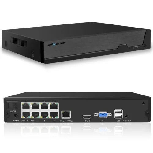Genbolt 4K POE NVR 녹화기 10채널 8채널 PoE 2채널 네트워크 8TB 하드디스크 지원, 1개, GB-109HKXV