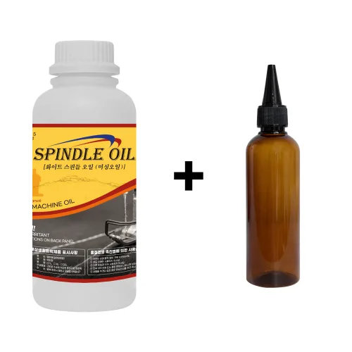 미싱 오일 1L + 100ml 갈색 뾰족 용기 (스핀들 재봉틀용 윤활유), 1개