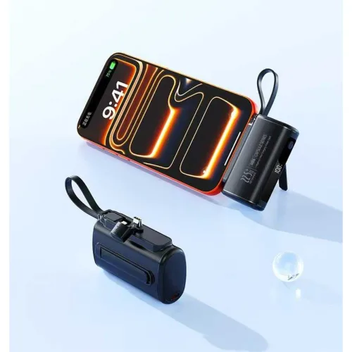 PYHO 도킹형 고속충전 PD 22.5w 일체형 휴대용 미니 보조배터리 20000Mah, 블랙, 20000mah