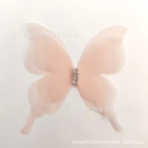 10개입 뷰티 그라데이션 컬러 3D 오간자 나비 아플리케 5CM 몽환적인 시폰 나비 DIY 바느질 및 공예 장식용