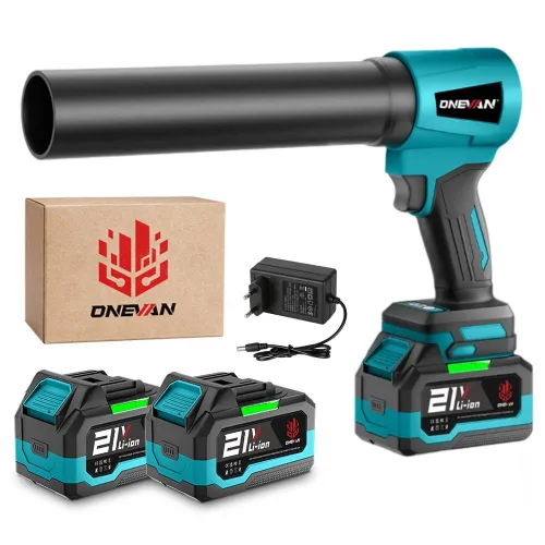 ONEVAN 21V 4000W 강력 무선송풍기 400m/s초강력 송풍기 58000RPM 강력 낙엽 송풍기 강력 무선 에어건 초강력 에어 블로워+ 4.5Ah 배터리 낙엽 청소 강풍기, 2개
