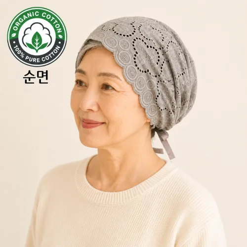 발렌트리 여성 순면 항암두건 사계절 실내 위생 요리 비니모자