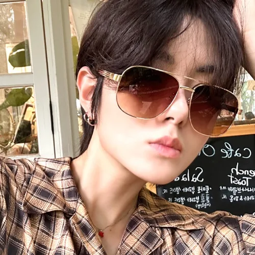 남자 여자 빅 오버사이즈 복고 레트로 골드 금테 투브릿지 보잉 패션 메탈 선글라스